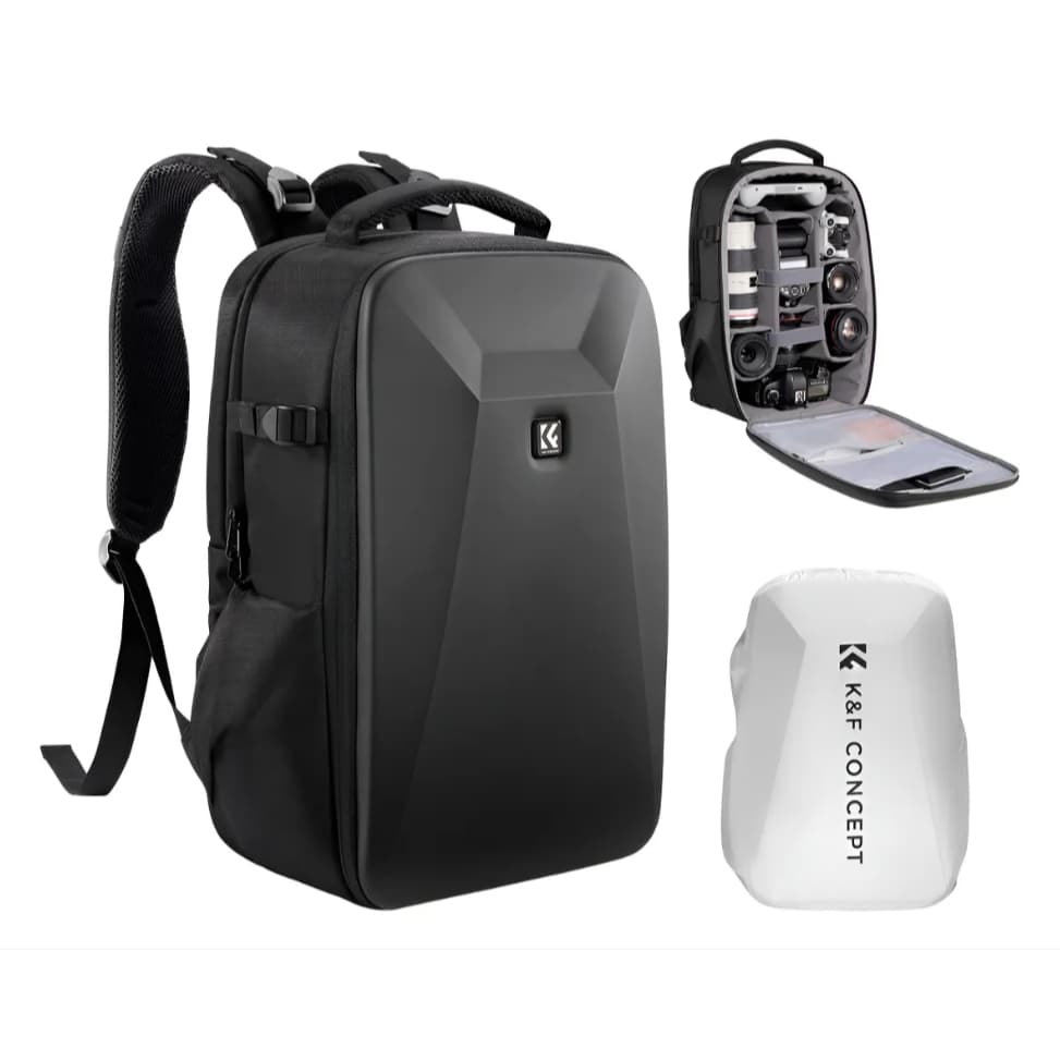 K&f Mochila 22l P/ Câmera Dslr Bolsa P/ Câmera Fotográfica laptop de 15-15,6 polegadas Estojo para câmera à prova d'água