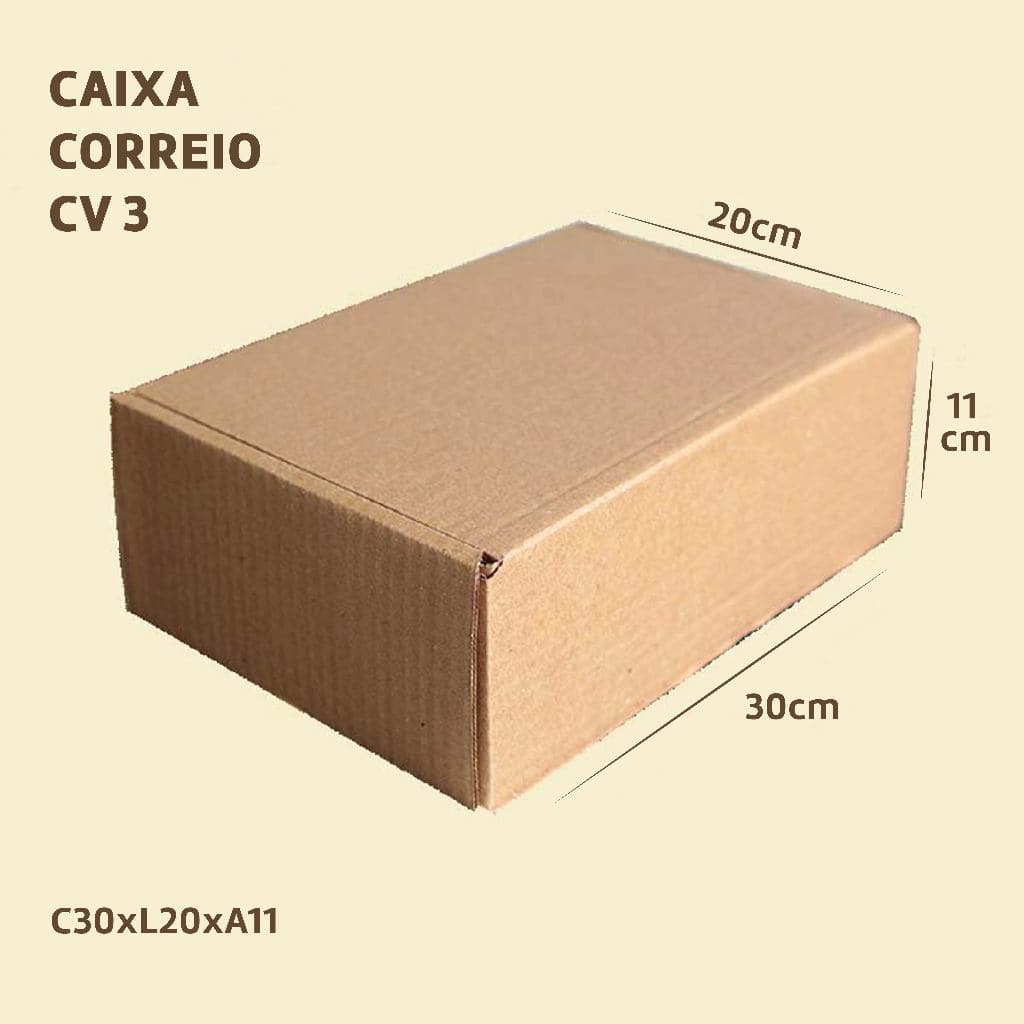 10 Caixas de Papelão 30x20x11 cm E-commerce Medidas Correios Envios Sedex Pac