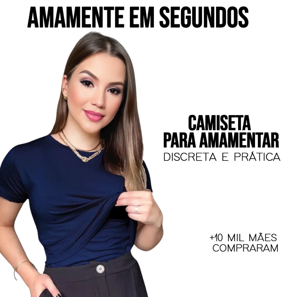 KIT 2 Blusa Feminina Amamentação Lisa Com Elastico