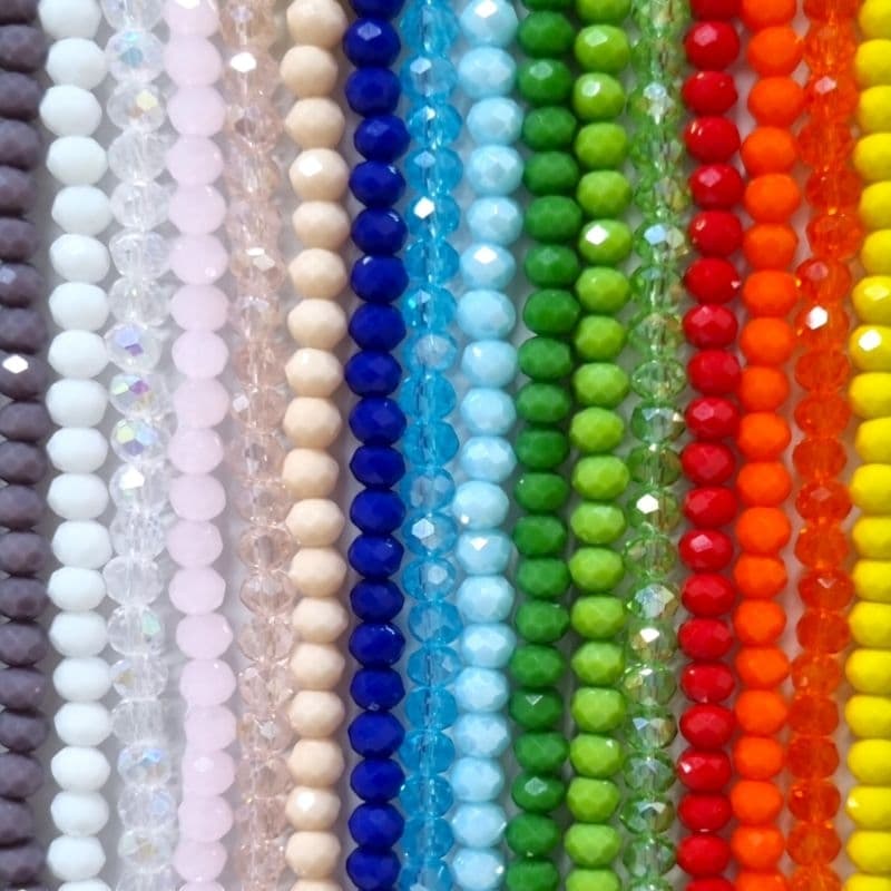 Fio de Cristal 8mm Facetado 1 Linha /1 ou 2 fios, 62 Cristais por fio/ Guia, Bijuterias, Terço