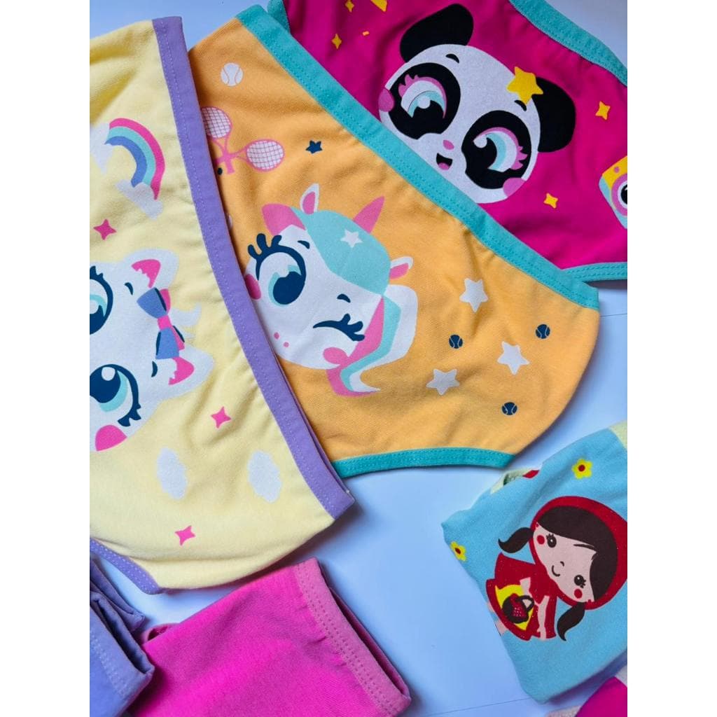 Kit 3 Calcinha Infantil de Algodão Qualidade Premium Confortaveis para Desfraude Estampas variadas
