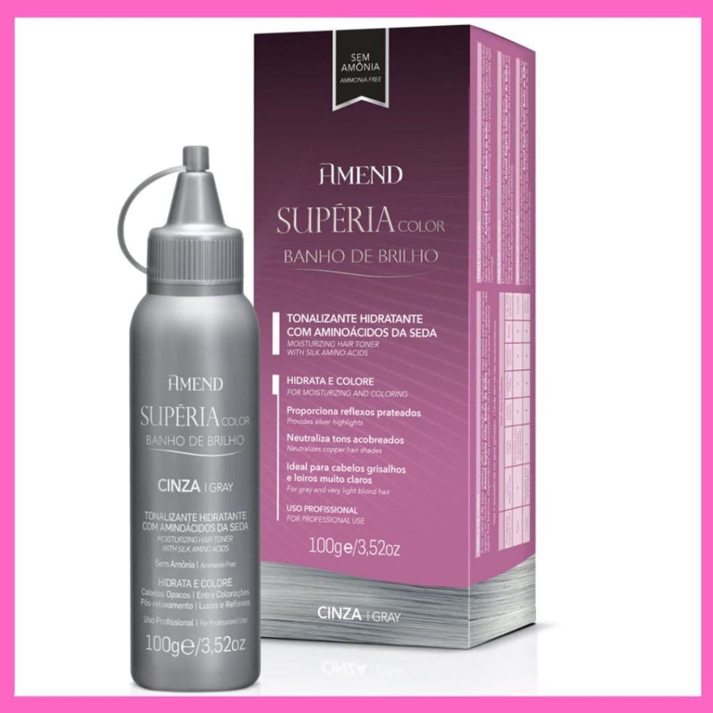 Banho De Brilho Cinza Superia Color Amend 100g