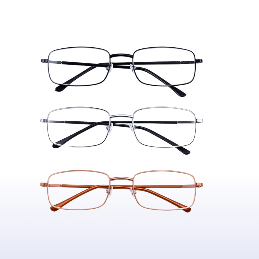 Óculos de Grau Quadrado para Leitura, Trabalho e Descanso – Unissex, Armação de Metal - Esolha a Cor