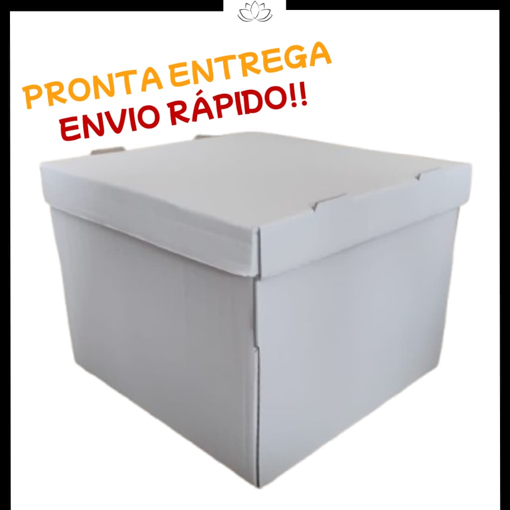 Kit 10un Caixa Para Bolo 26x26x20cm Alta Resistente - Montável Premium