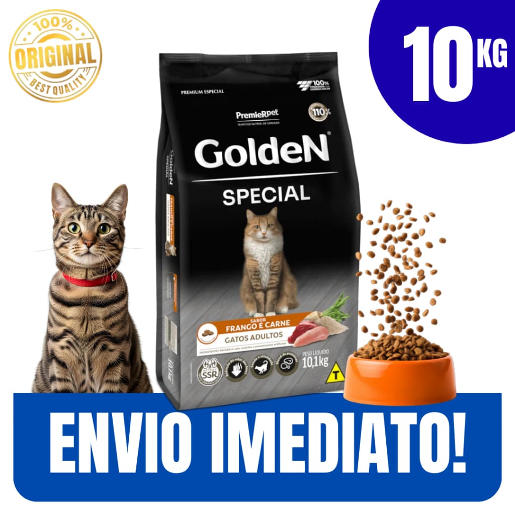 Alimento Para Gatos Adultos Golden Special Frango e Carne 10,1kg Original - Envio Imediato