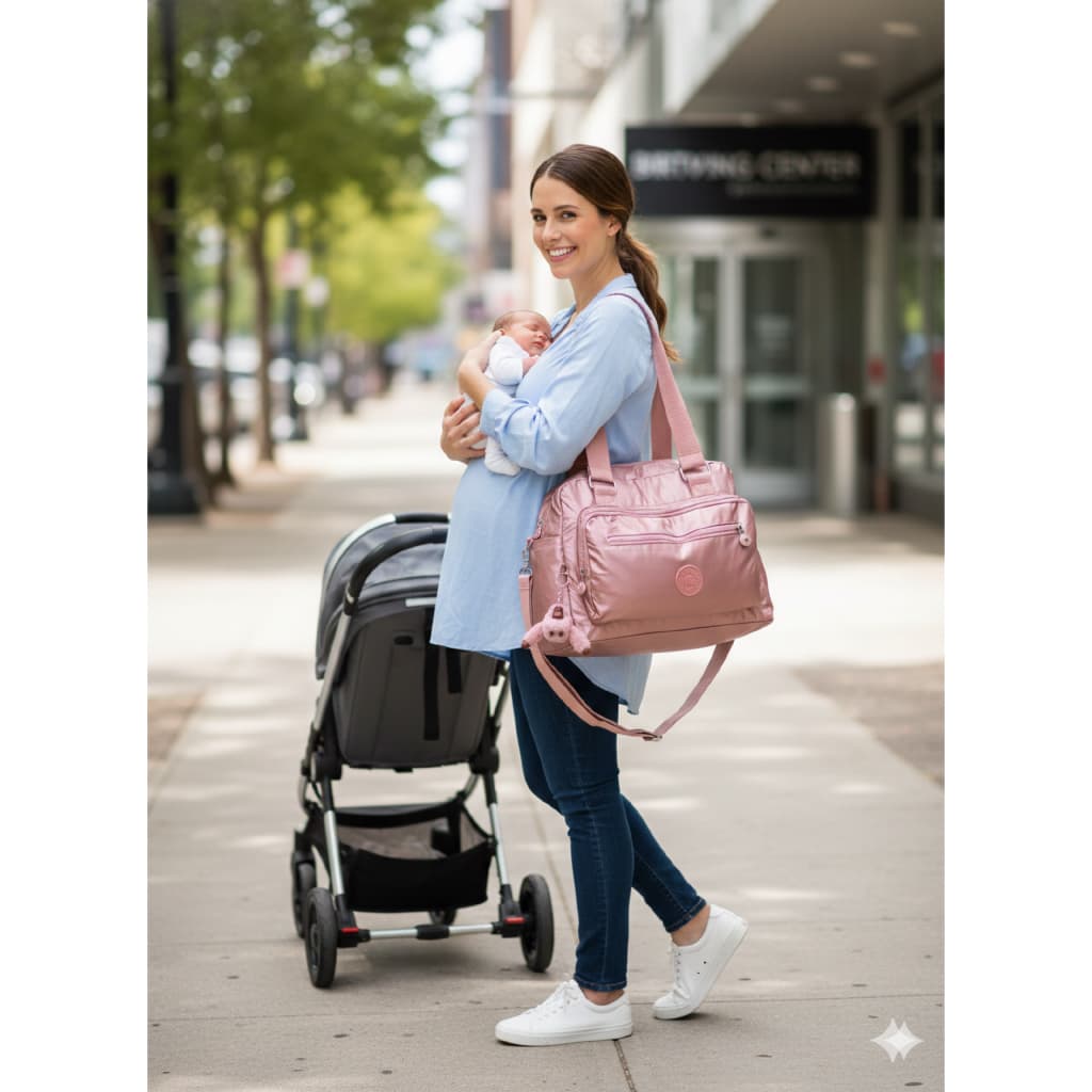 Bolsa Duda Grande Metalizada Academia Maternidade Lona 2