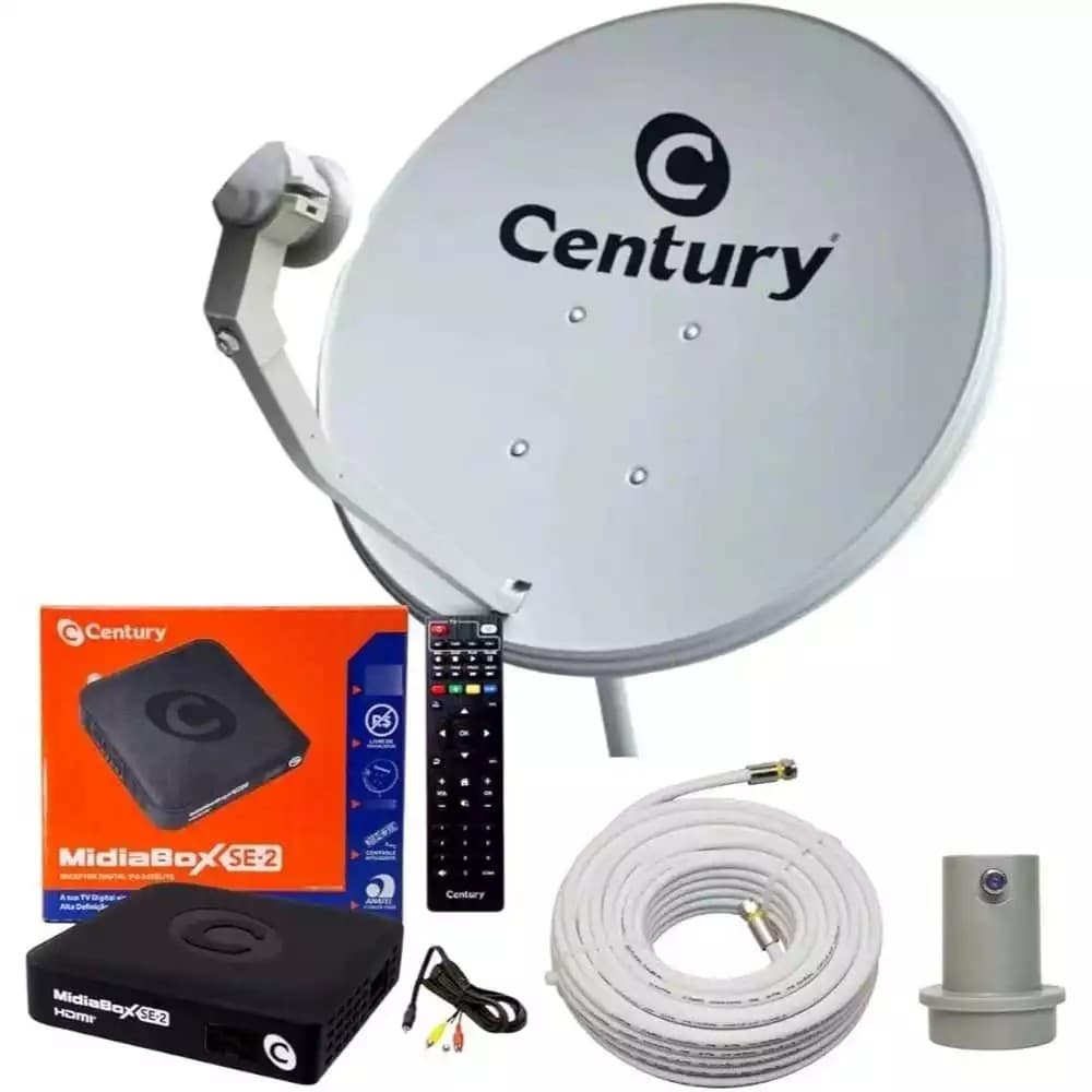 Kit Nova Antena Parabólica Digital Banda KU com Midiabox SE Century