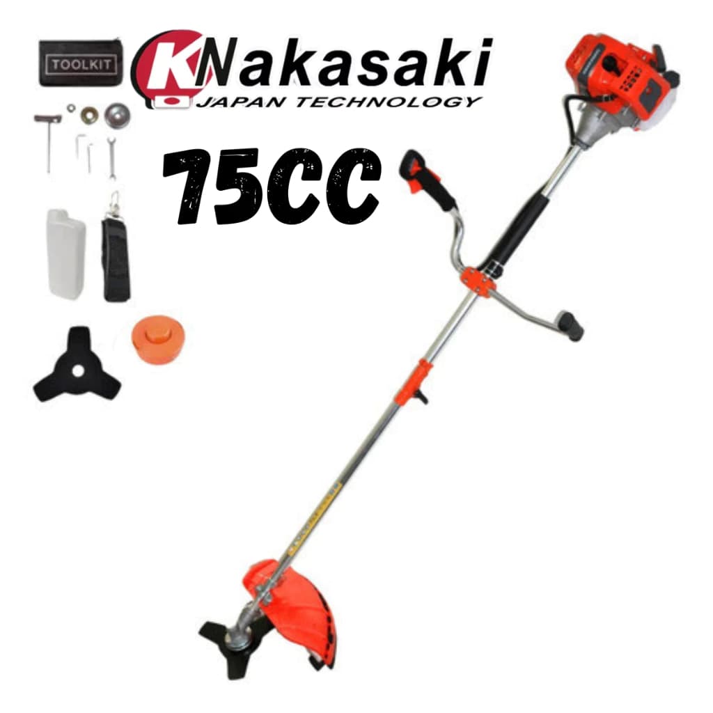 Roçadeira Profissional Cortador de grama 3hp 75Cc 2T Com lâmina e Acessórios NK