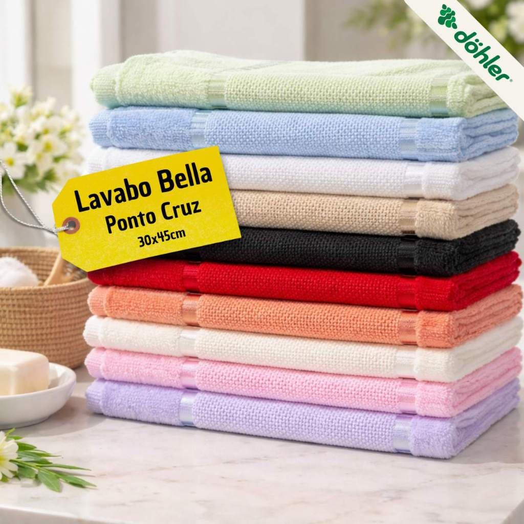 Kit 3/6/9 Toalhas Lavabo Dohler Bella 30x45 Etamine P/ Bordar Ponto Cruz