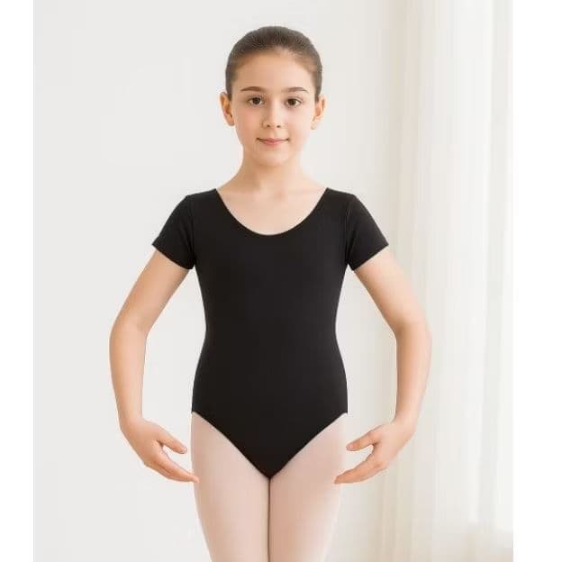 Collant para o Ballet e Jazz manga curta (INFANTIL) em Suplex