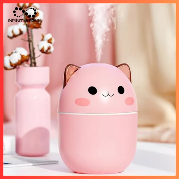 Umidificador De Ar Gatinho 200ML LED USB