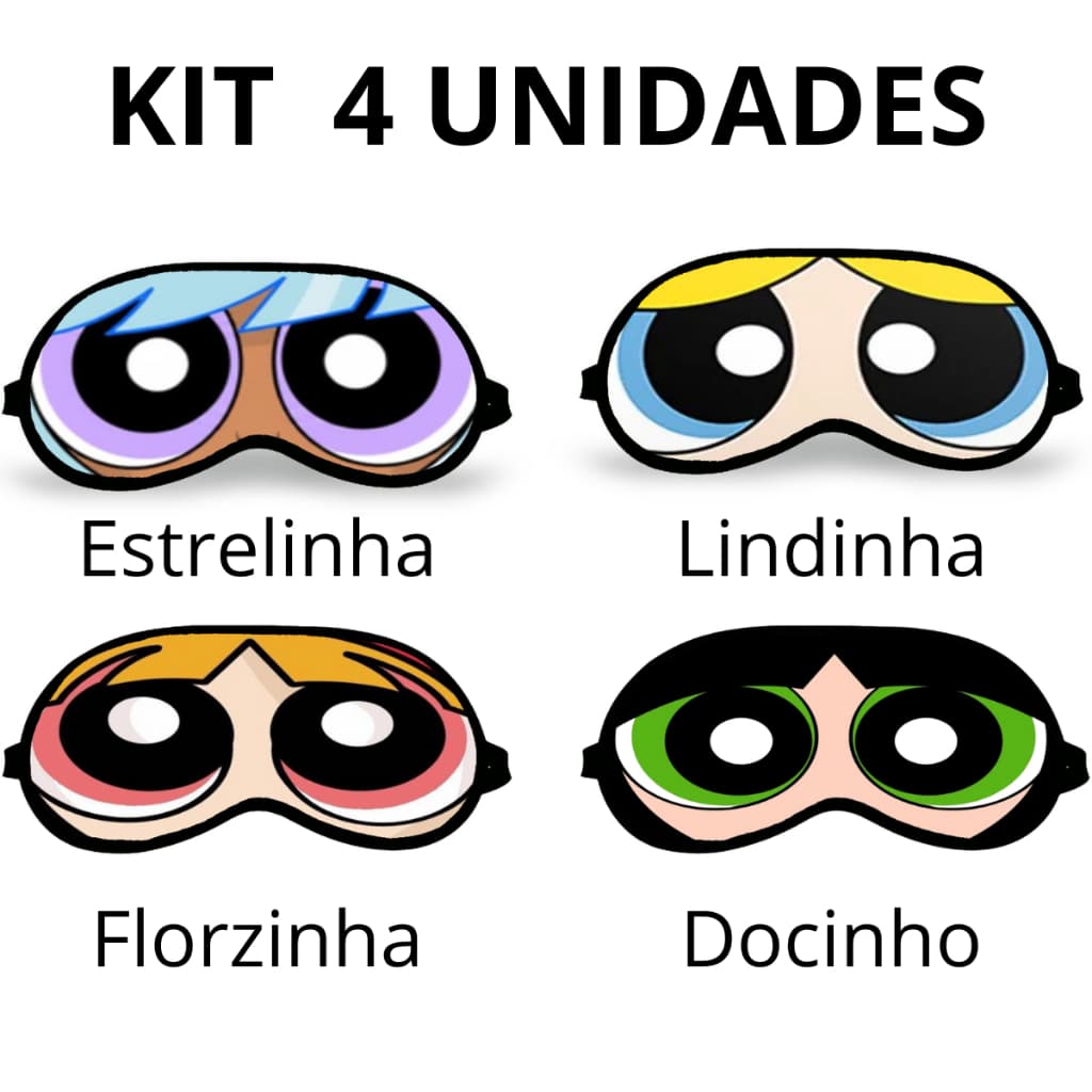 MÁSCARAS DE DORMIR OU TAPA OLHOS  KIT LINDINHA DOCINHO ESTRELINHA E FLORZINHA SUPER PODEROSAS