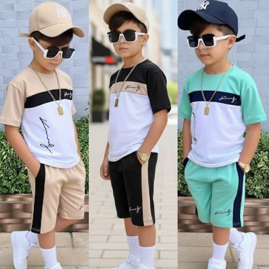 Kit Conjunto Bermuda + Camisa Masculino Juvenil Estiloso e Confortavel