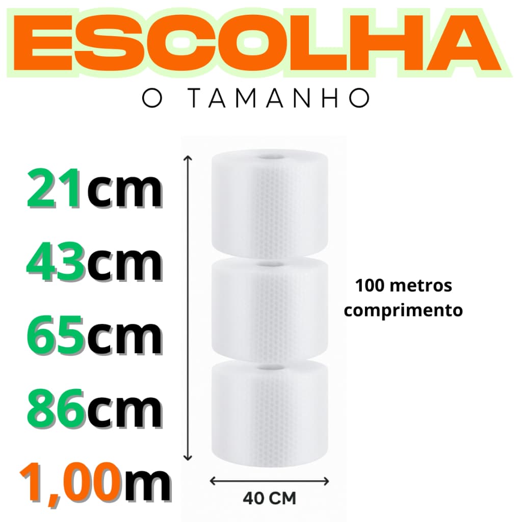 Bobina Plástico Bolha Tamanhos Para Mudança Embalagem Ecommerce Rolo Grande Saco Bobina