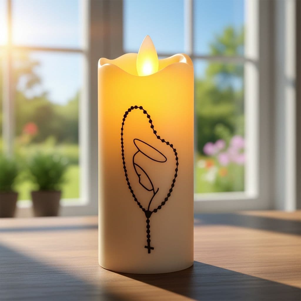 Vela Led Eletronica Nossa Senhora do Silencio + Pilha AA