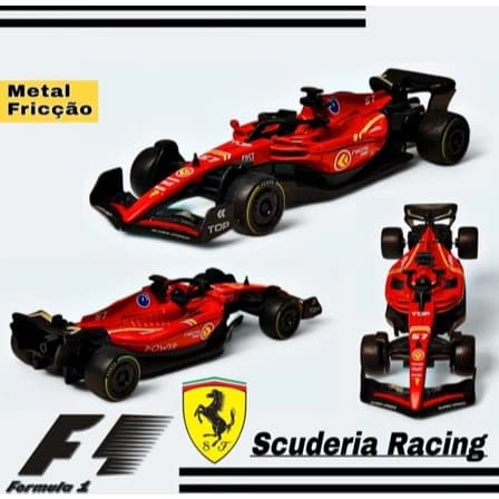 Carro de Corrida Fórmula 1 Miniatura Metal – Escala 1:43 | 12 cm | Pneus de Borracha com Fricção