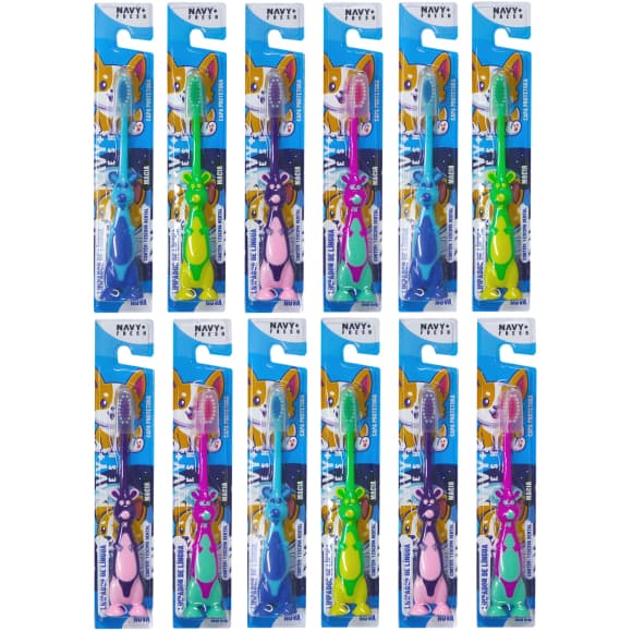 Escova de Dente Infantil Macia com Capa Protetora Personagem Divertido Colorido Cerdas Suaves para Crianças Kit