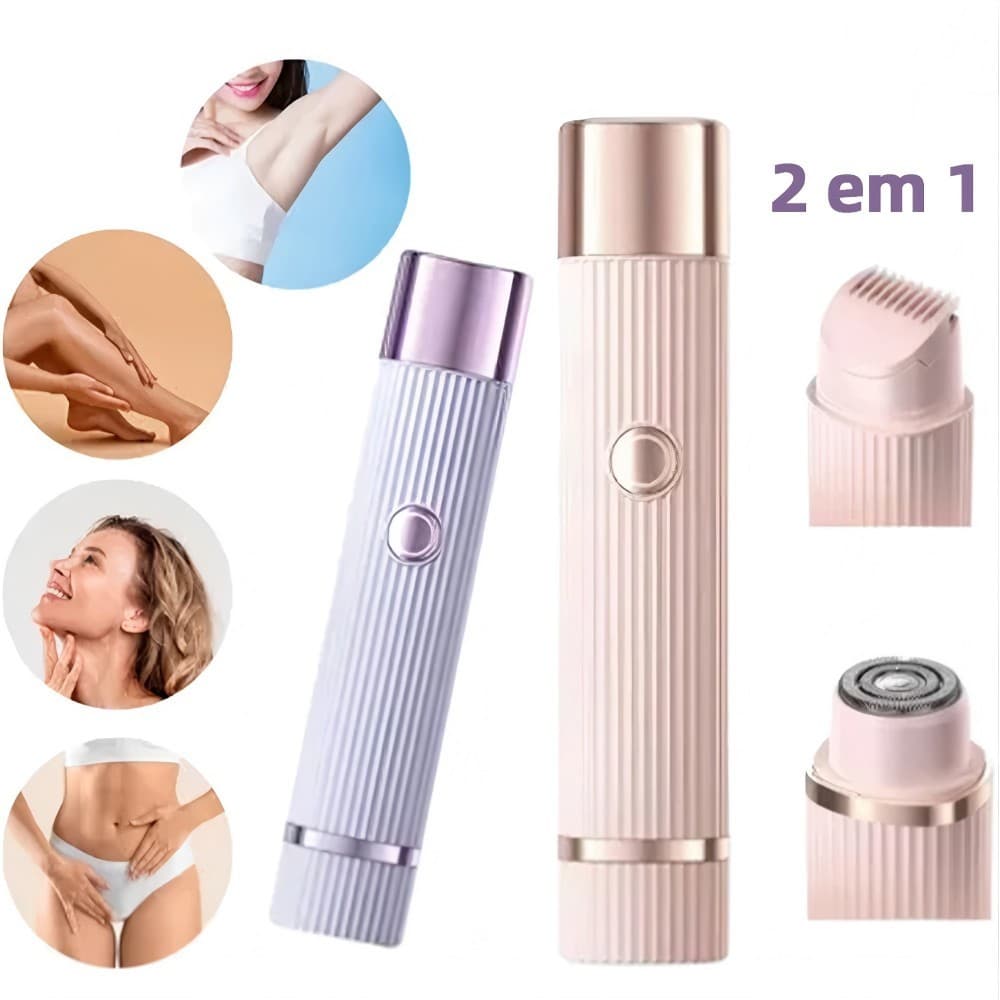 Depilador Eletrico Feminino Recarregável Removedor De Pelos Navalha Dupla