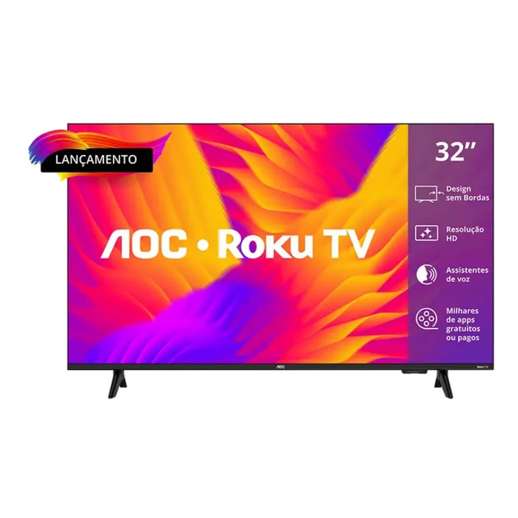 Smart TV AOC LED 32" DLED WI-FI Roku TV Quad Core 32S5155/78G