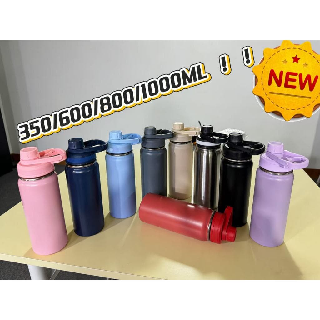 Garrafa Térmica inox 304 ,350/600/800/1000ML premium parede dupla–academia/escola/passeio/garrafa com alça