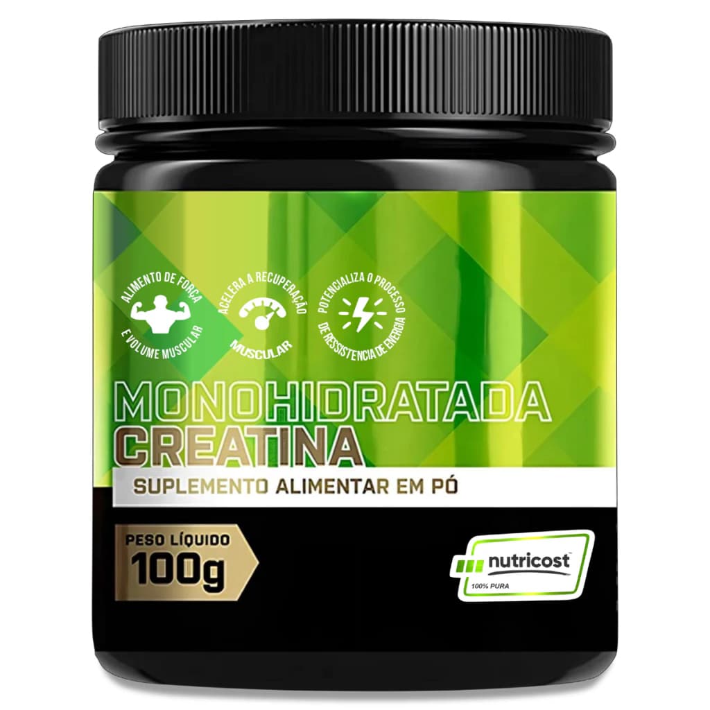 1un Creatina Monohidratada Verde 100g - Creatina Pura Nutricost