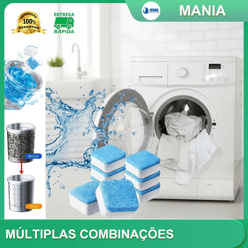 KIT6/10/15 Pastilhas para Limpeza de Máquinas de Lavar Roupas Efervescentes Multifuncional