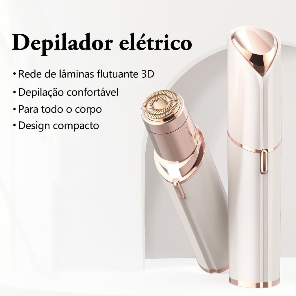 Depilador Elétrico em Formato de Batom, Indolor e Portátil para Rosto ，Touch Recarregável Remove Pelos Indesejados