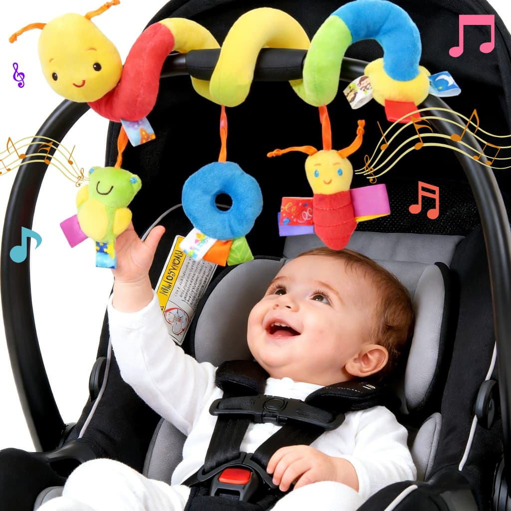 Bebê/Recém Nascido Mobile Espiral Centopeia Ideal Carrinho Bebê Conforto Berço Com Barulho de Chocalho pode ser lavado