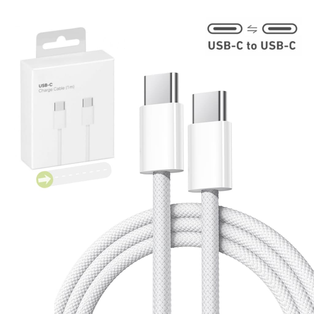 Cabo Tipo C para Tipo C USB-C – Carga Rápida – Compatível iPhone 15/16/17