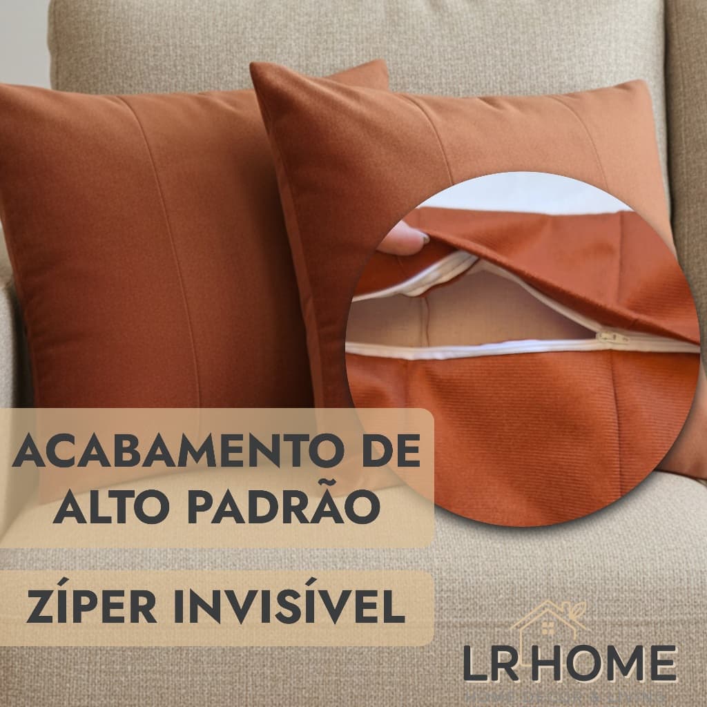 Kit 2 Capas Para Almofada 40x40 cm Zíper Sala Quarto Escritório Antialérgico Lavável Envio Imediato