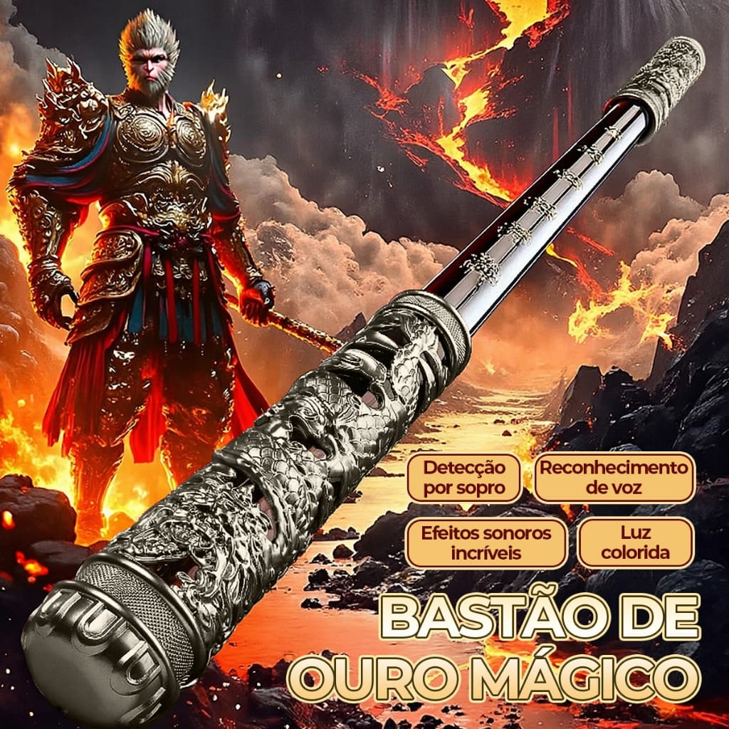 Varinha Mágica LED: Luzes + Sons + Extensão Automática