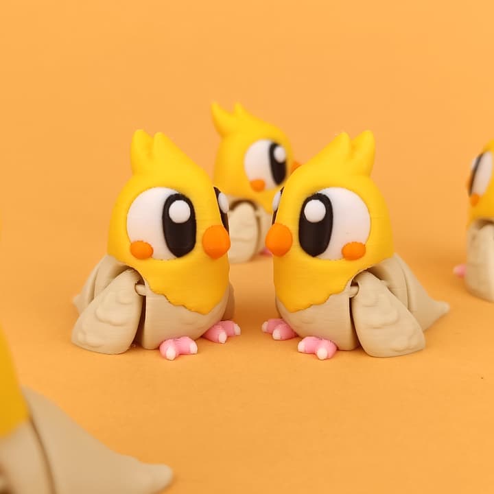 Miniatura Calopsita Articulada🦎✨Fofa; Presente; Impressão 3D; Colecionável; Brinquedo.