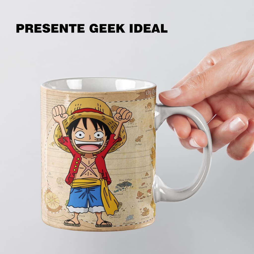 Caneca personalizada One Piece Chibi - Mugiwaras - Monkey D. Luffy