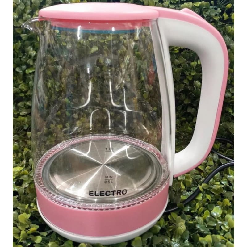 Jarra Elétrica de Vidro ROSA BEBE/ com led azul vidro temperada 220v Praticidade e Estilo para sua Cozinha!