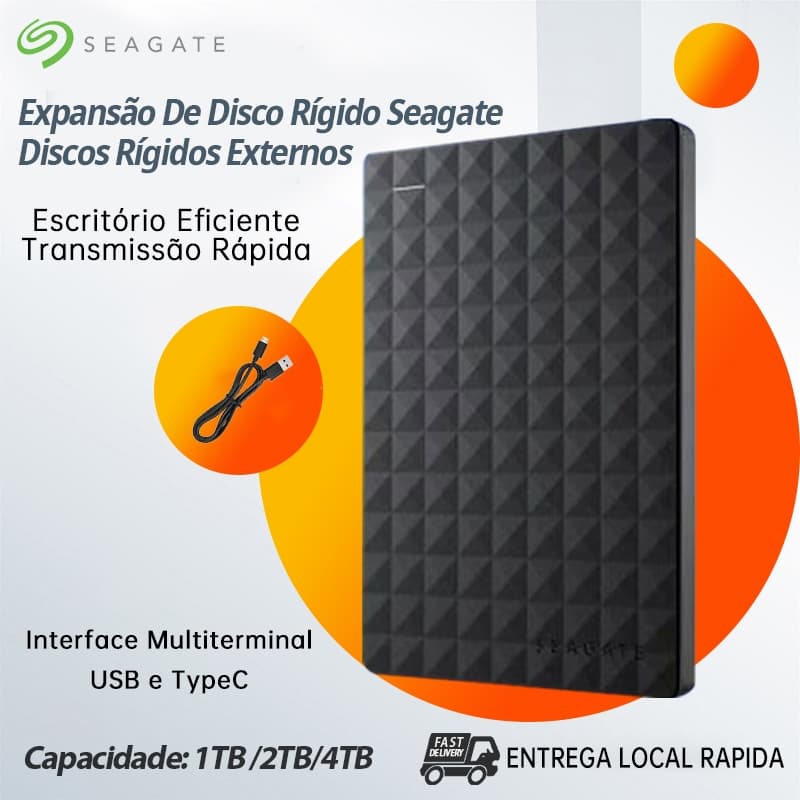 Seagate Original HD Externo USB 3.0 Disco Rígido Portátil 1TB/2TB/4TB Grande Capacidade De Armazenamento Transmissão