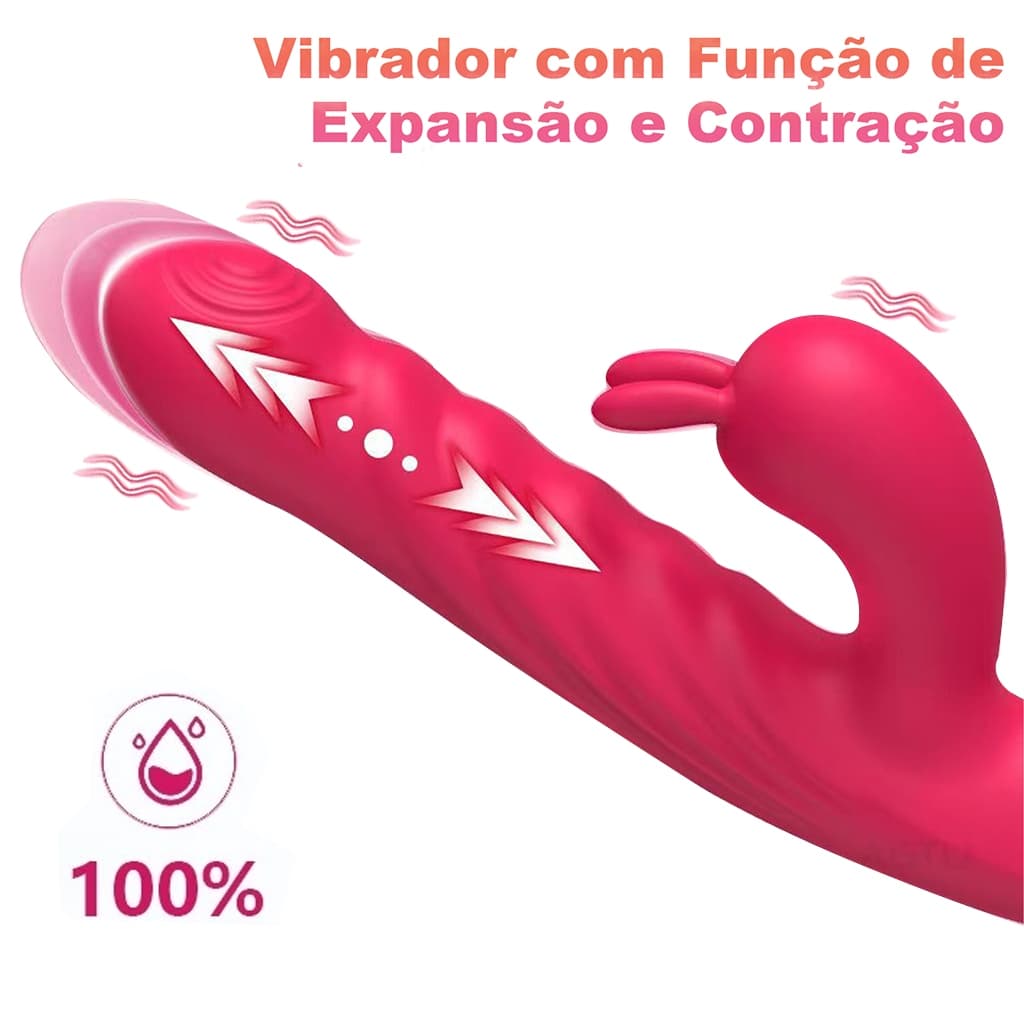 Vibrador Luxo de Ponto G com estimulador de clitóis 9 padrões de vibração