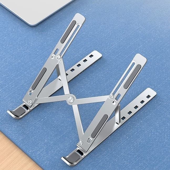 Suporte para Notebook Ajustável e Dobrável - Alumínio Resistente, Ergonômico, 11"-17" para Home Office/Café