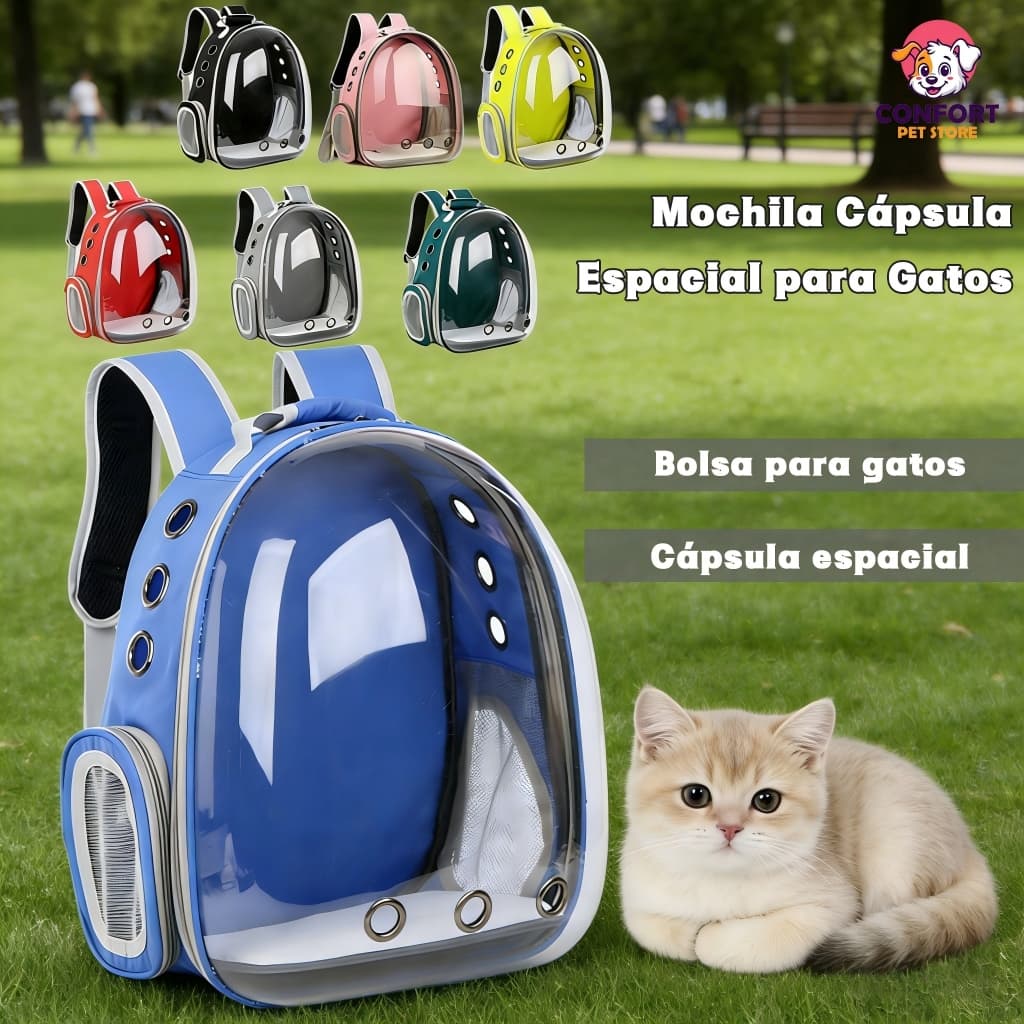 Mochila Cápsula Espacial para Gatos/Mochila Astronauta para Pet com Cúpula Transparente Mochila Astronauta para Gatos
