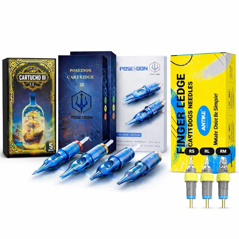 Cartuchos Tatuagem Antike Poseidon 20 Unidades Sombreamento Linha Preenchimento Anvisa NFe Antique