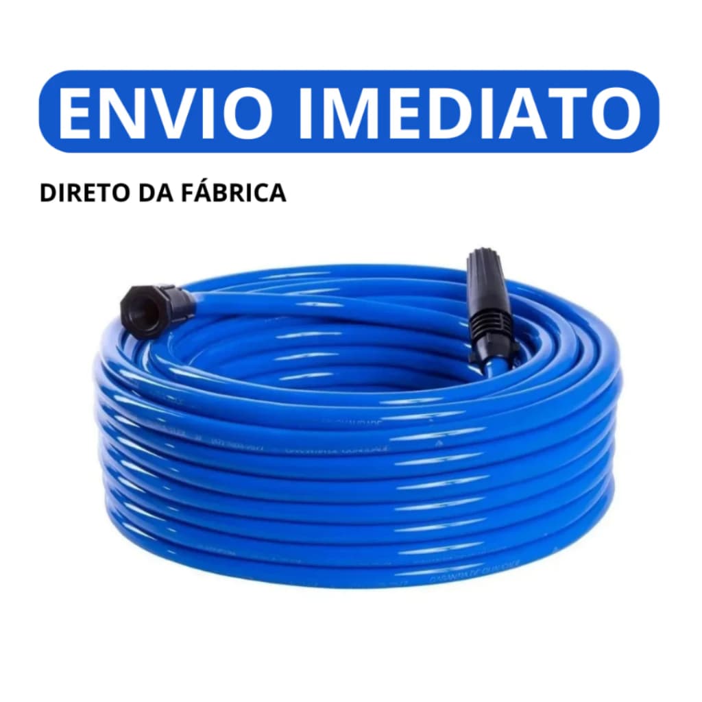 Mangueira de Jardim 50 Metros Reforçada Lisa Flexível + Conector/Engate e Bico