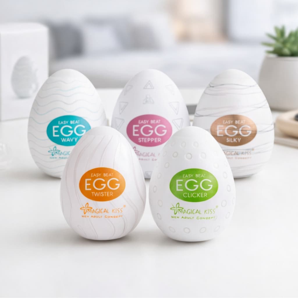 Kit 6 Unidades Masturbador Masculino Egg Silicone Texturizado Magical kiss Sex Shop Casal