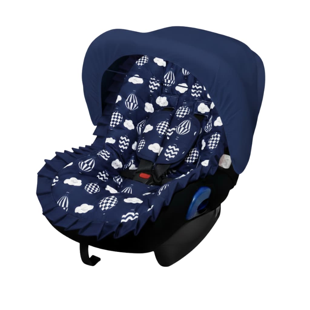 Capa de Bebe Conforto Bebê + Capota Solar + Jogo Protetor de Cinto Serve em Todas as Marcas Balão Marinho