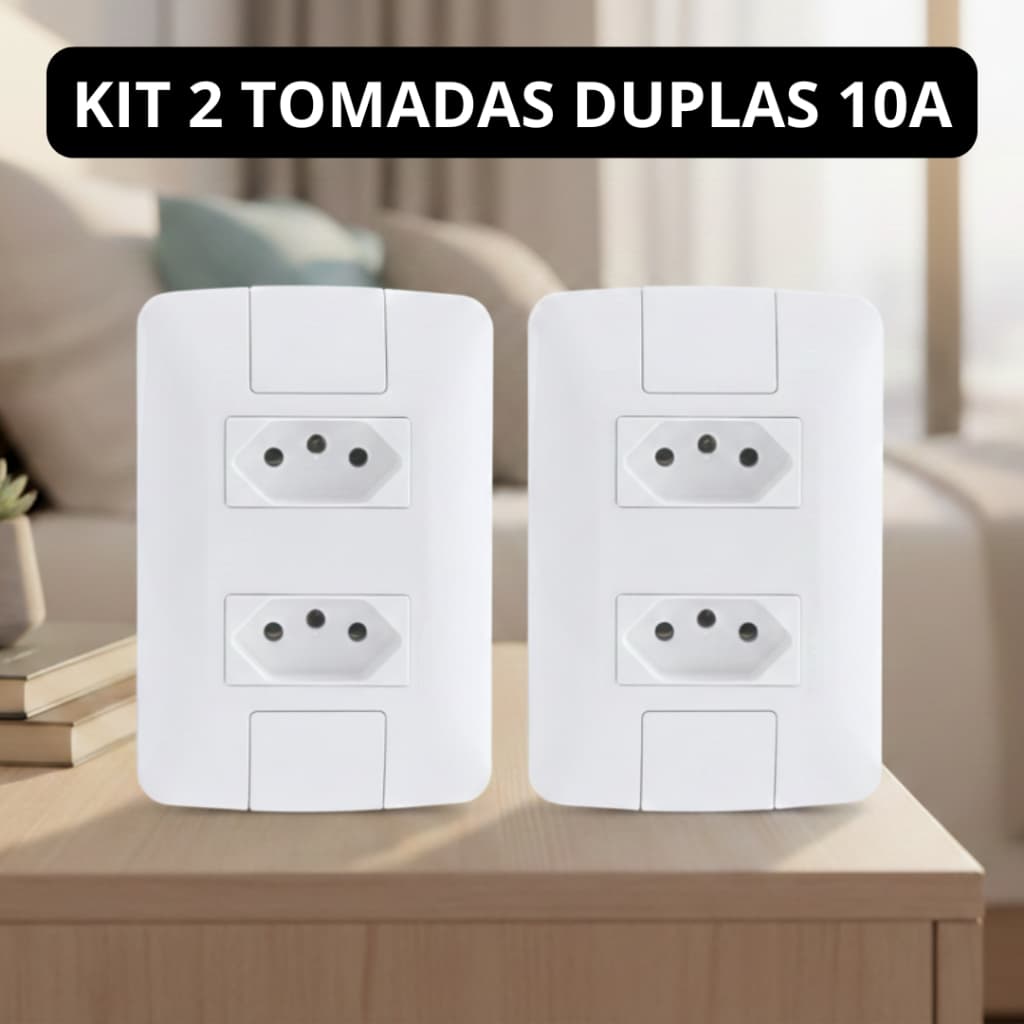 Kit 2 Tomadas Duplas 10A Linha Aria Tramontina – Ideal para Casa e Escritório
