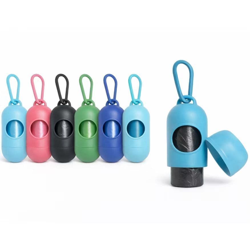 Refil Cata Caca Rolinho com Saquinho + Suporte Colorido Para Pet Higiênico