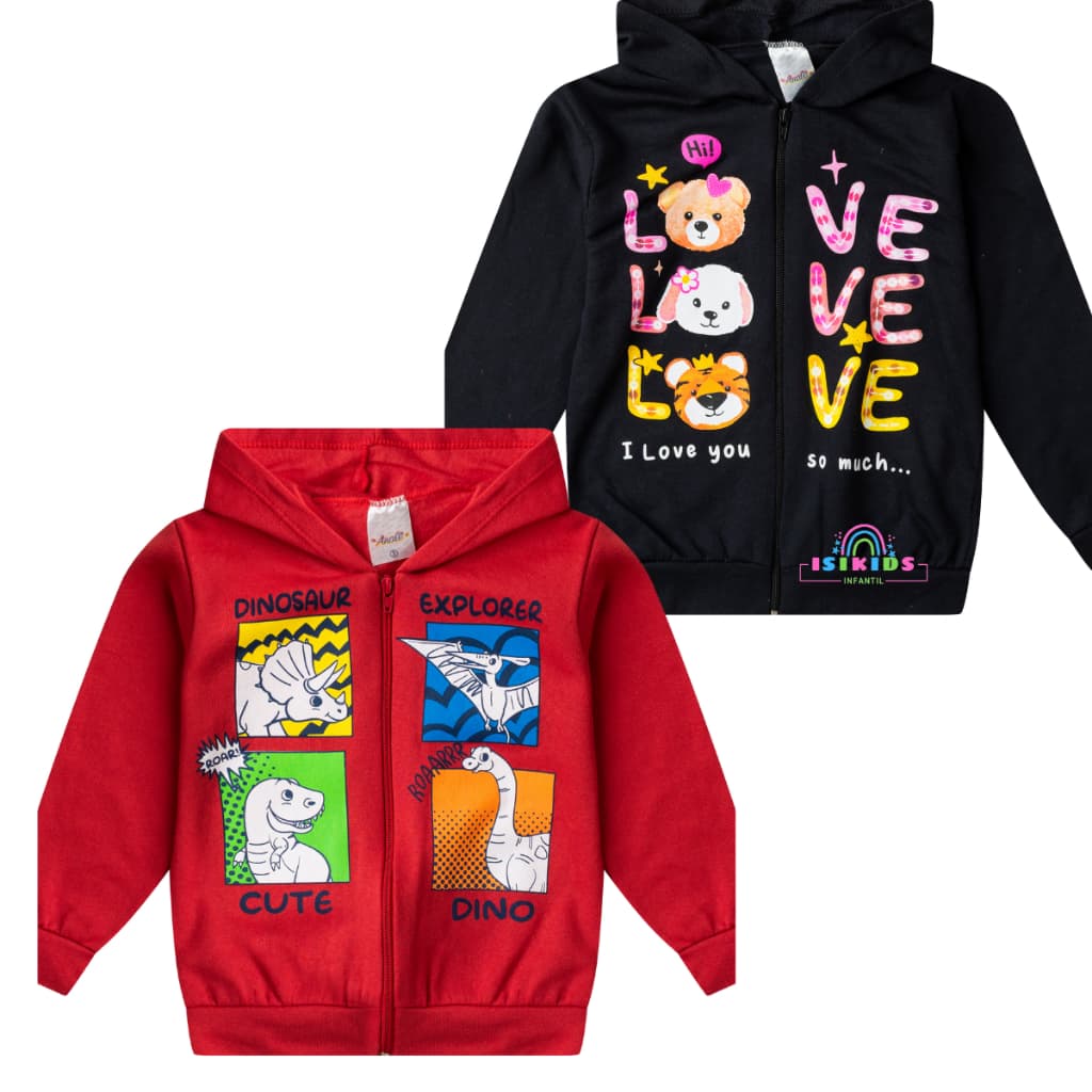 2 casaco moletom menina menino capuz ziper infantil juvenil