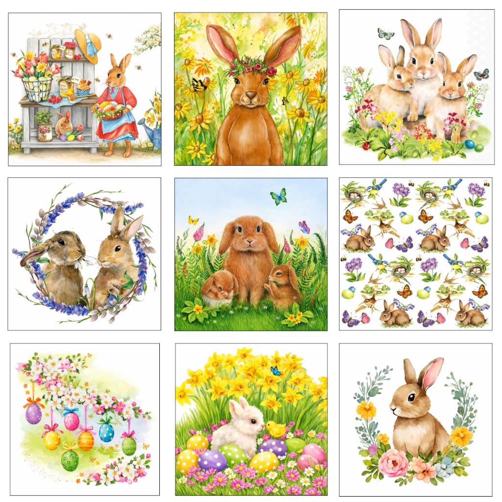 Kit 2 Guardanapos Decorativos Páscoa 33x33 Decoupage Artesanato