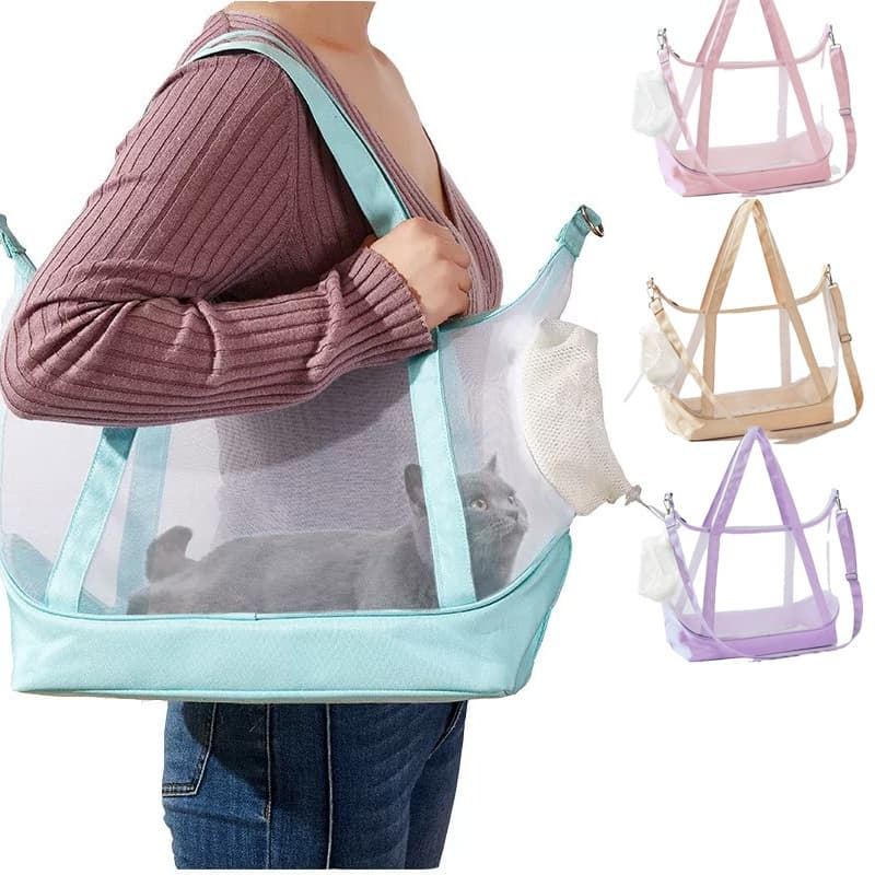 Bolsa para Pet Portátil Mala Transporte Pet Cachorro Gato Viagem Avião Material Respiravel