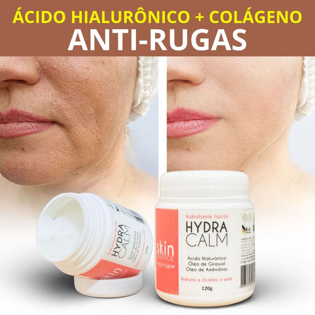 Creme De Ácido Hialurônico Anti-Rugas Anti-Flacidez Hidratação Profunda Colágeno Pele Firme E Jovem