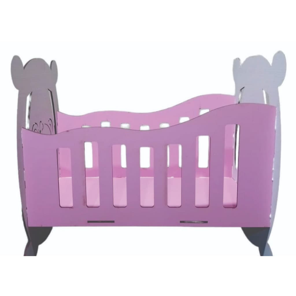 Mini Berço para boneca em MDF 3mm 46x40x30