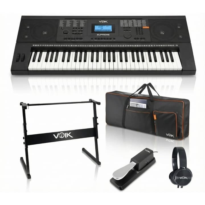 Teclado Musical 61 Teclas Voik VTX-850 Supreme Kit Completo